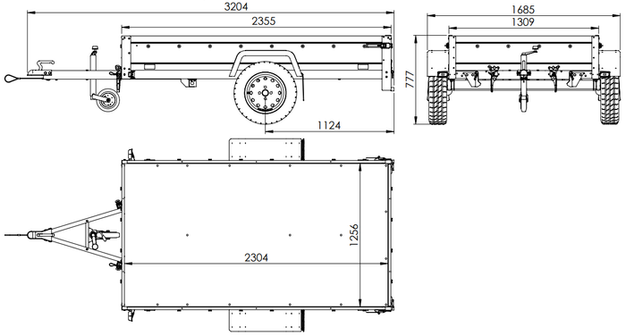 Remorque pour auto 230 x 125 cm Garden Trailer 230 KIPP – Image 3