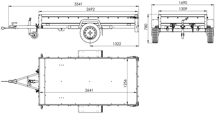 Remorque simple essieu Unitrailer GARDEN TRAILER 264 KIPP – Image 4