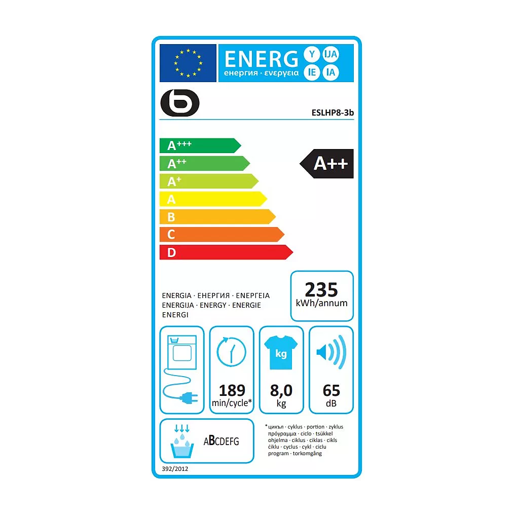 Sèche linge pompe à chaleur ESSENTIELB ESLHP8-3b – Image 2