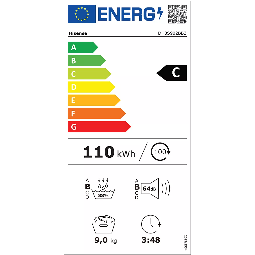 Sèche linge pompe à chaleur HISENSE DH3S902BB3 Reconditionné – Image 3
