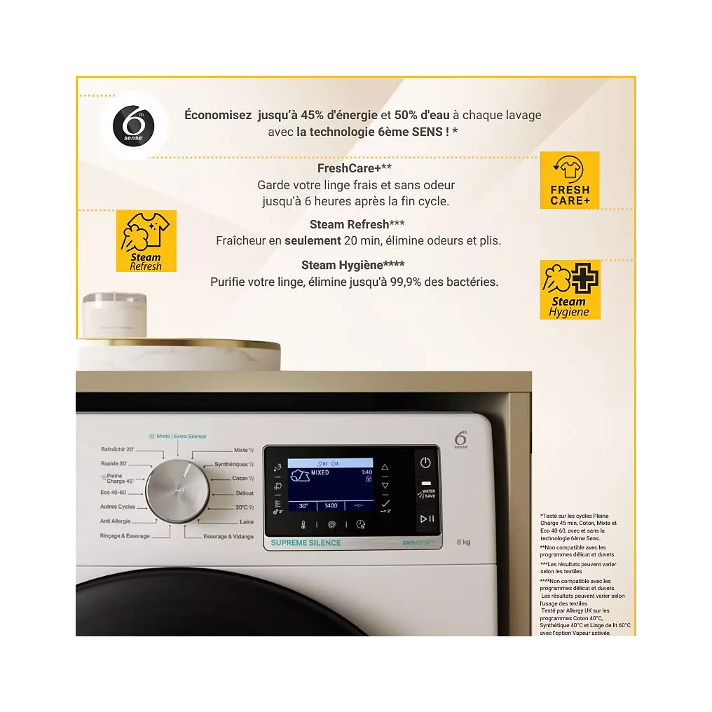 Lave linge hublot WHIRLPOOL W7X89B SILENCE FR – Image 5