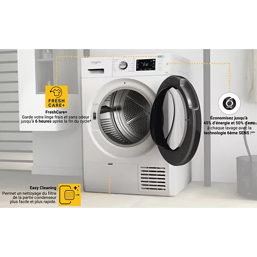 Sèche linge pompe à chaleur WHIRLPOOL FFTBNM229X2BFR + Kit de superposition – Image 10