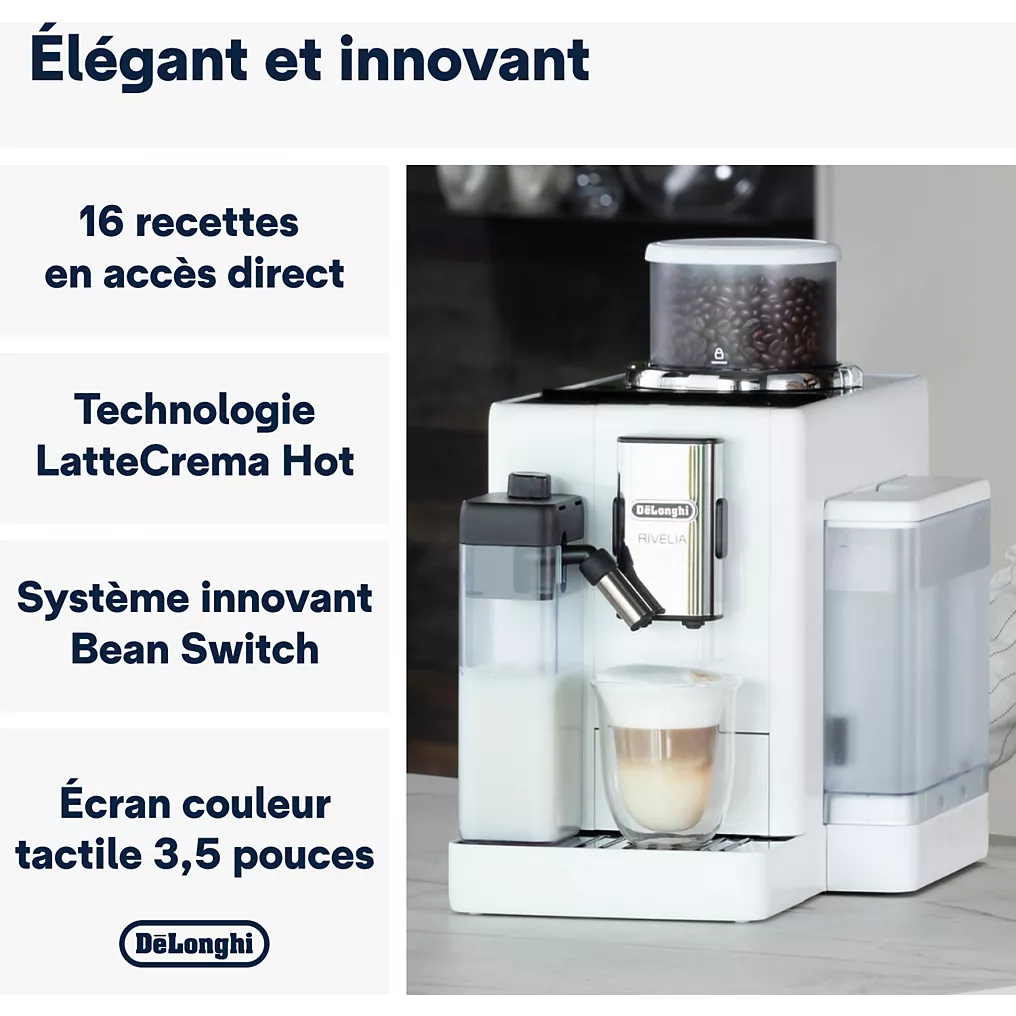 Expresso Broyeur DELONGHI FEB4455.W Rivelia Latte Blanche – Image 3