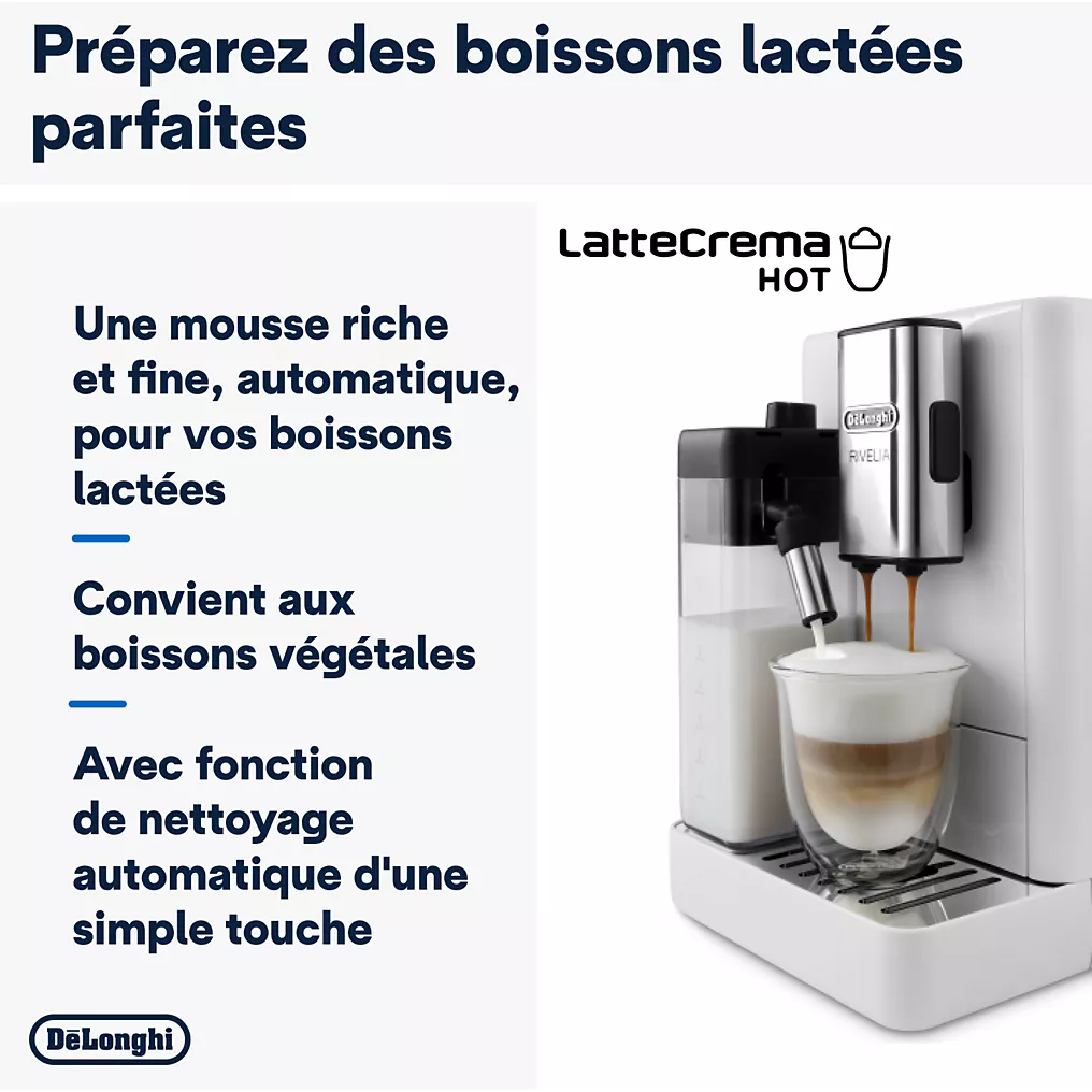Expresso Broyeur DELONGHI FEB4455.W Rivelia Latte Blanche – Image 9