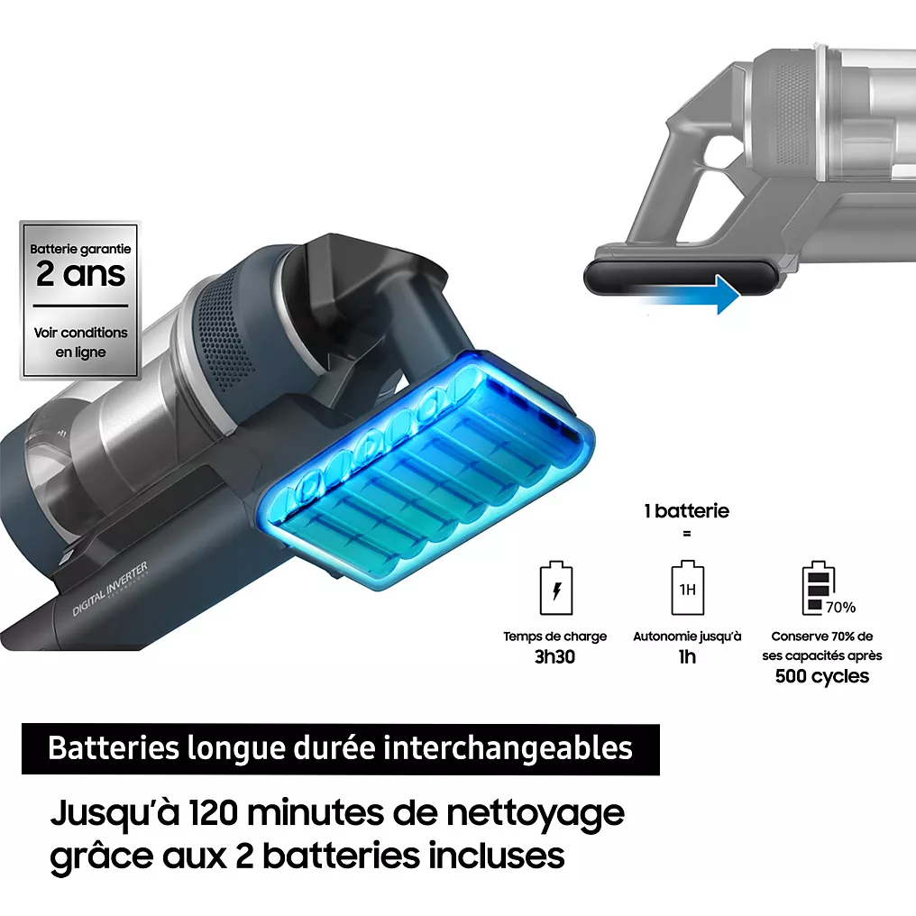 Aspirateur balai SAMSUNG Bespoke Jet Plus Complete 2 Batteries VS20B95B43N – Image 6