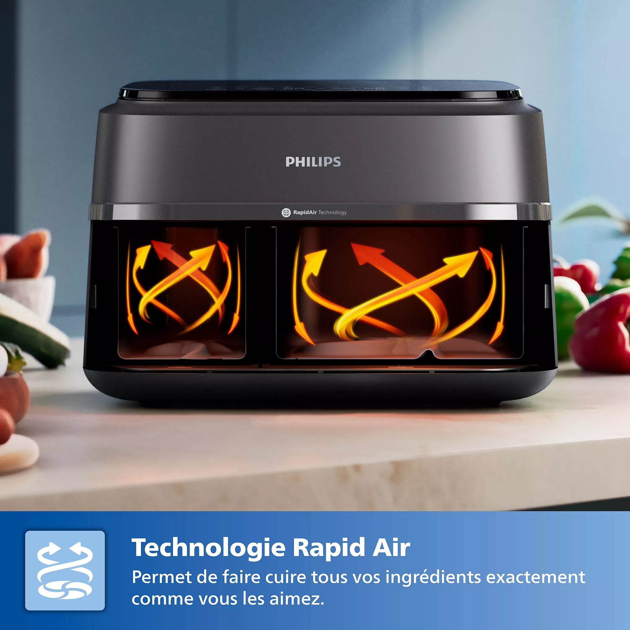 Airfryer PHILIPS Series 3000 Double bac 9,0L NA352/00 – Image 6