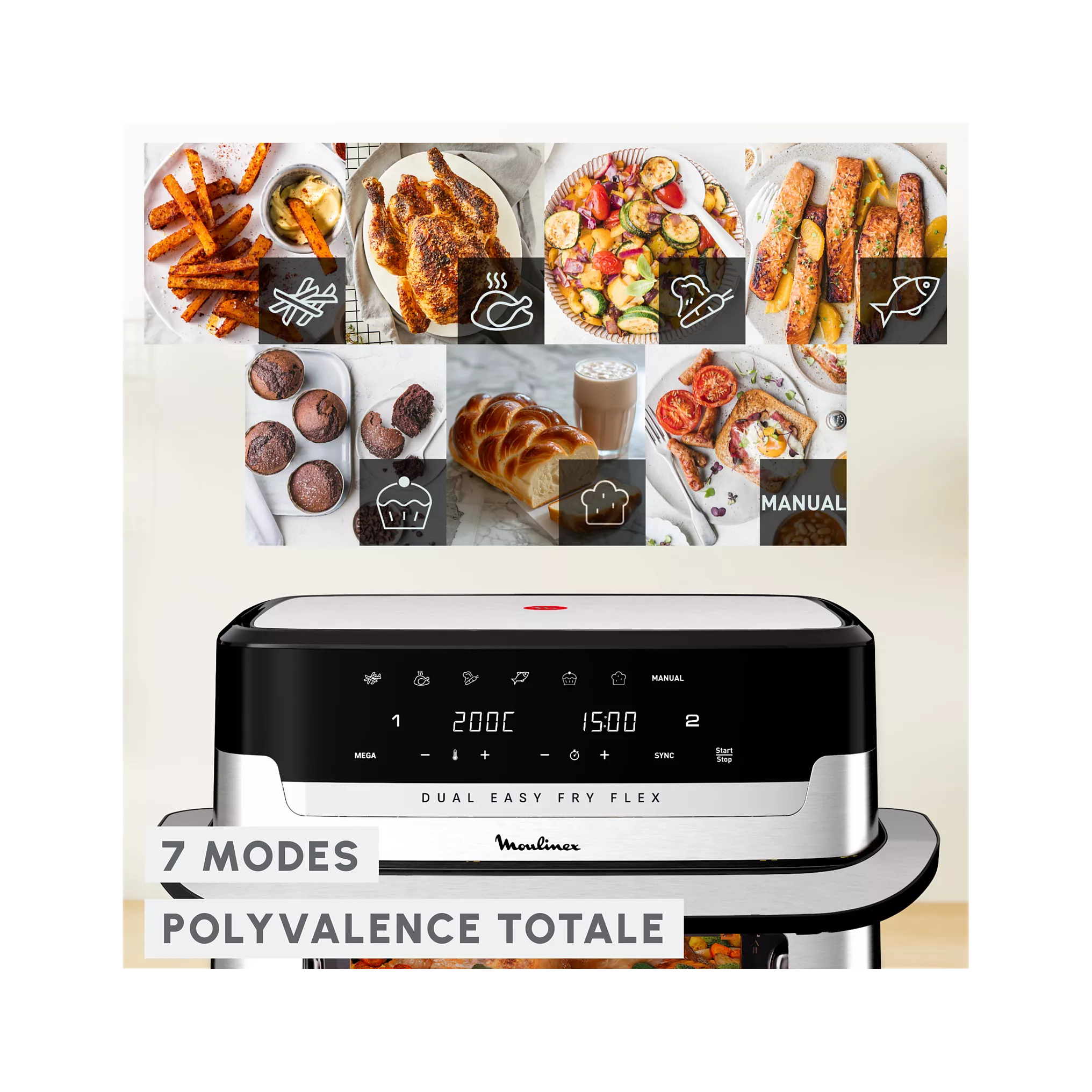 Friteuse sans huile MOULINEX Easy Fry Dual Flex EZ922DF0 – Image 2