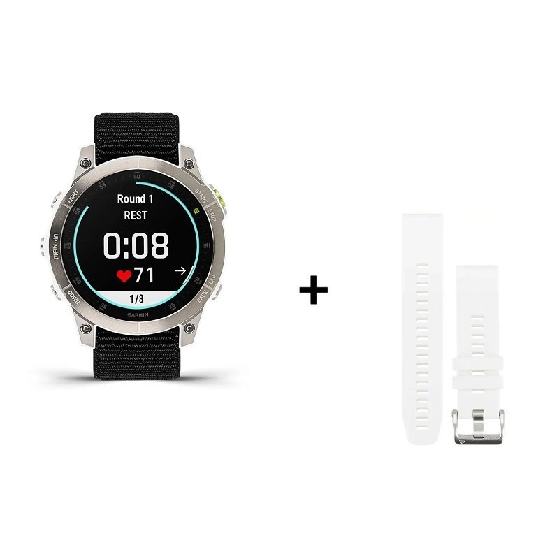 Montre Garmin EPIX Gen 2 Sapphire Titane + bracelet silicone jaune – Image 2