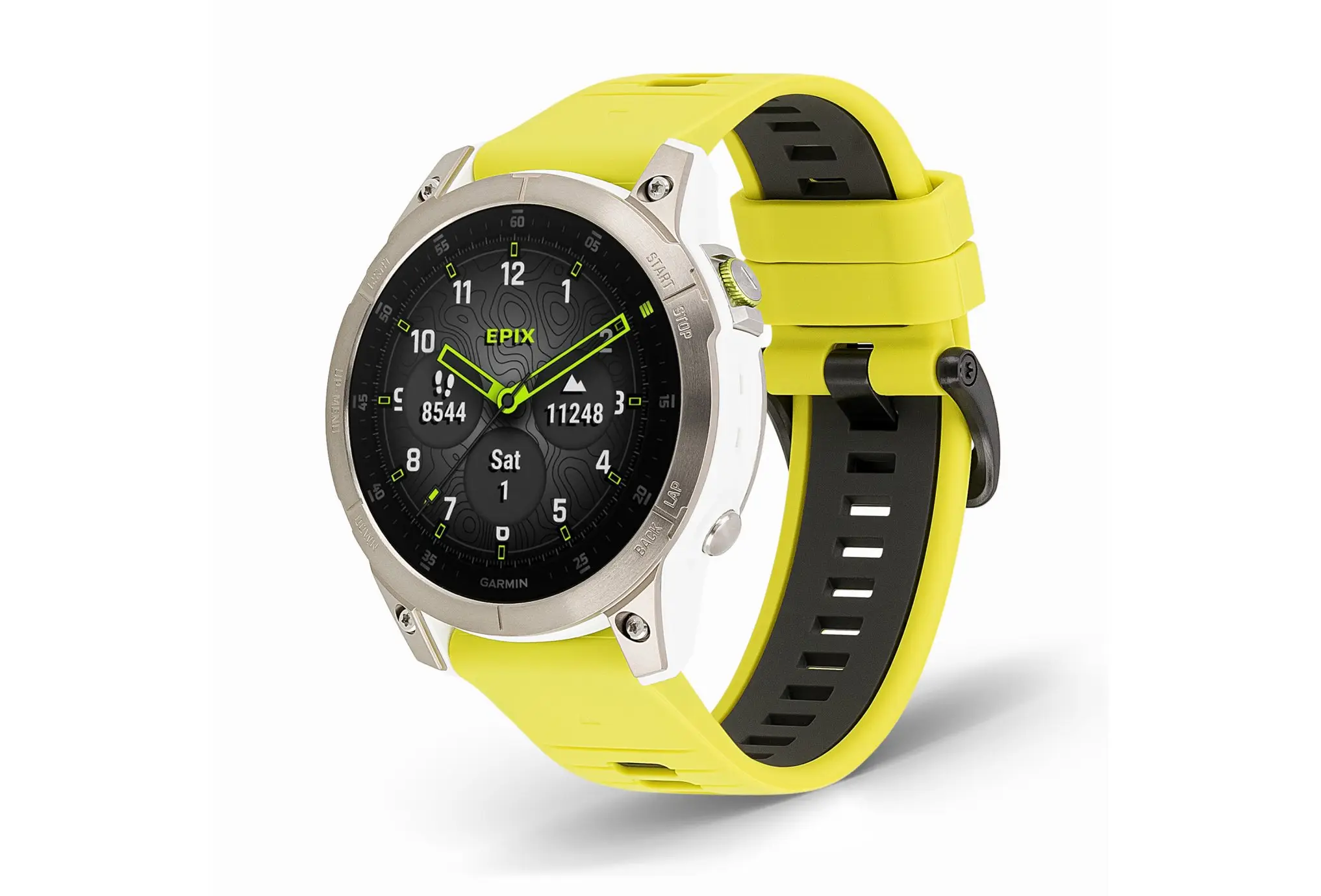 Montre Garmin EPIX Gen 2 Sapphire Titane + bracelet silicone jaune – Image 8