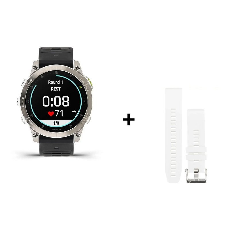 Montre Garmin EPIX Gen 2 Sapphire Titane + bracelet silicone jaune – Image 4