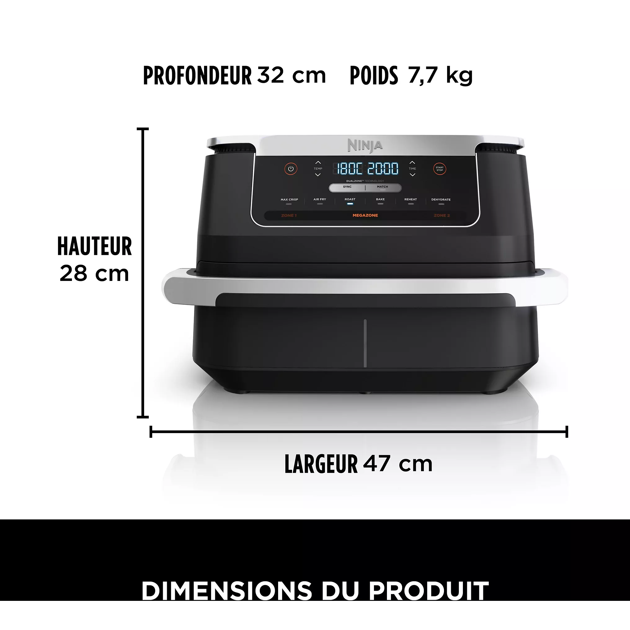 Friteuse sans huile NINJA Foodi Max Dual Zone AF550EU – Image 2