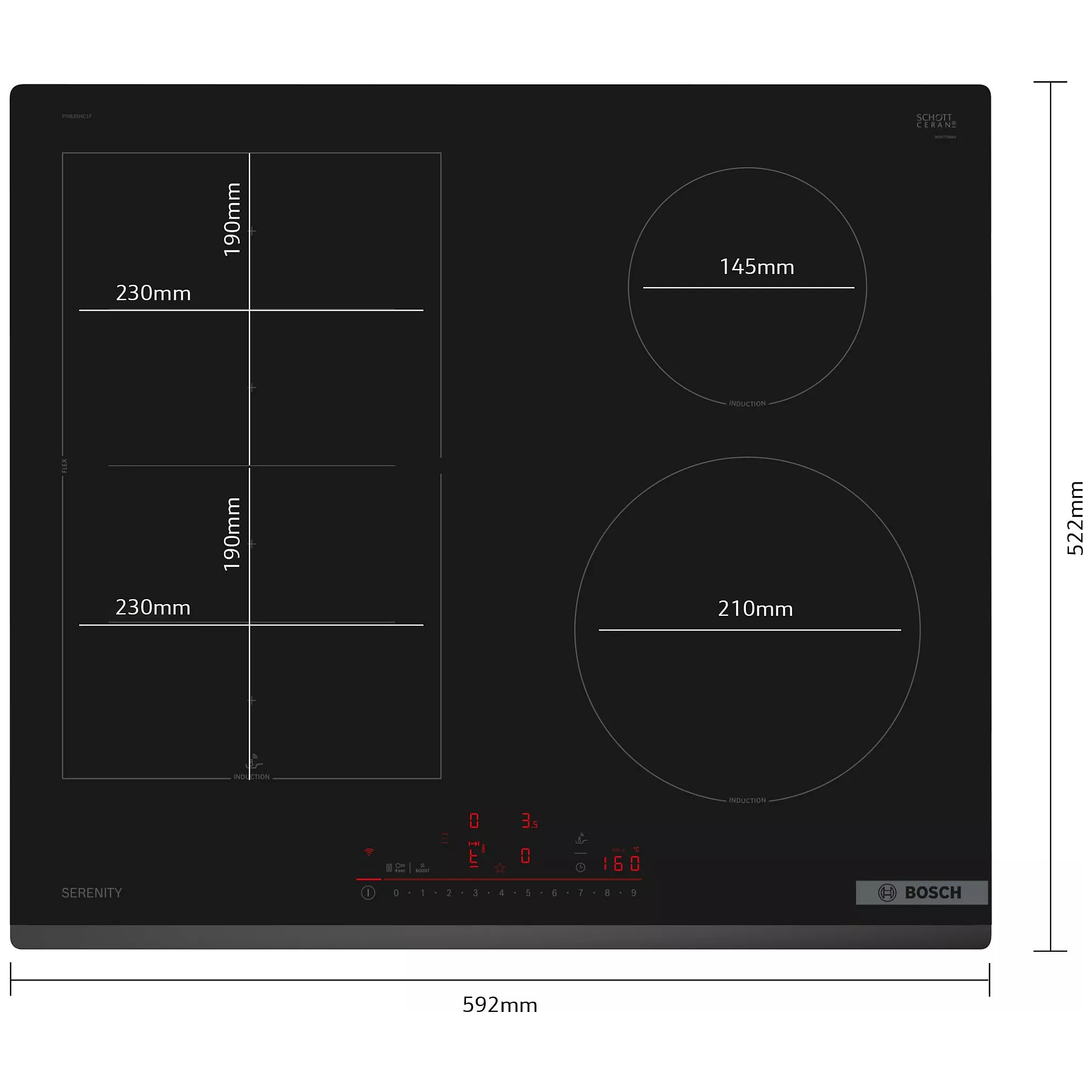 Plaque induction BOSCH PIX63SHC1F Serenity FlexInduction