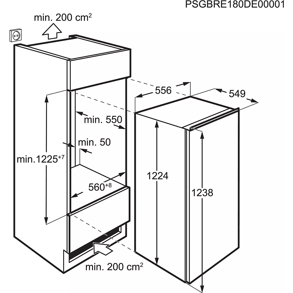 AEG Réfrigérateur 1 porte encastrable AEG OSF5O121DF OptiSpace – Image 3