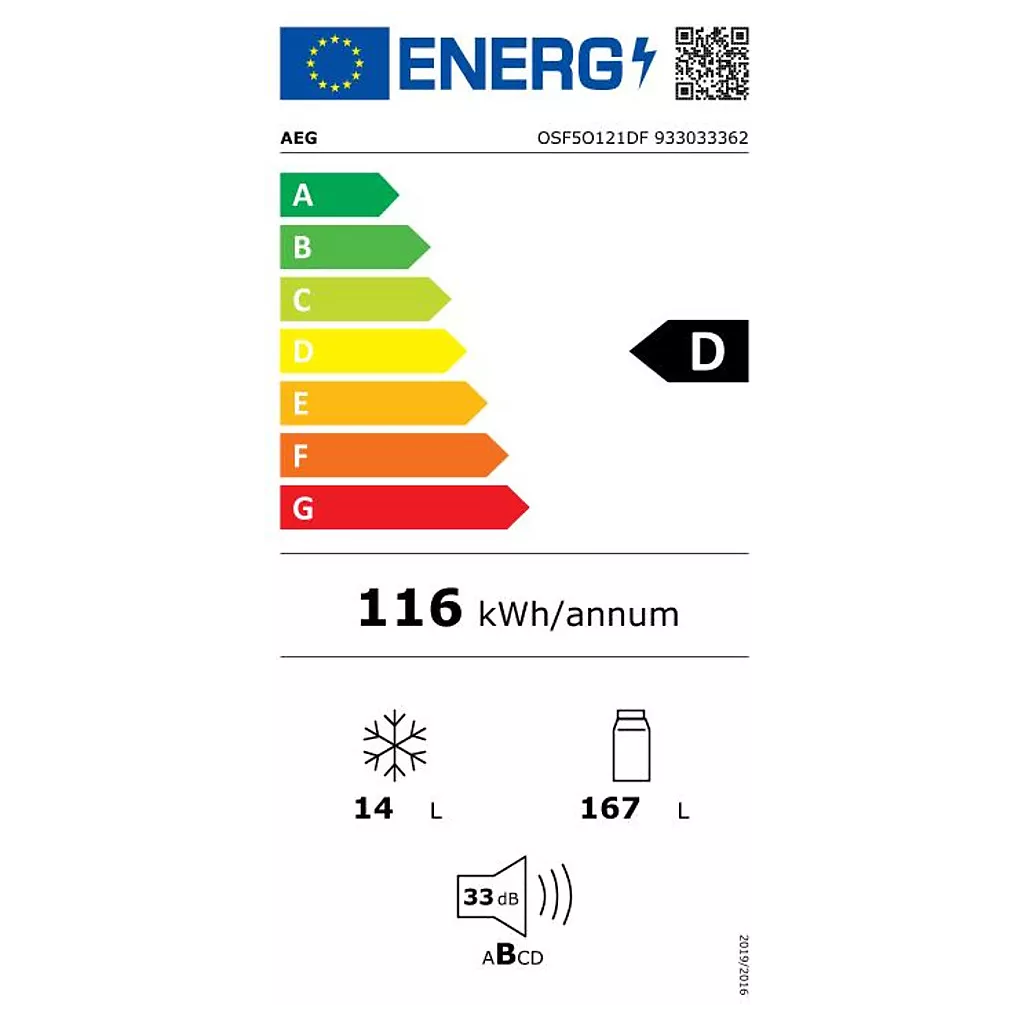 AEG Réfrigérateur 1 porte encastrable AEG OSF5O121DF OptiSpace – Image 2