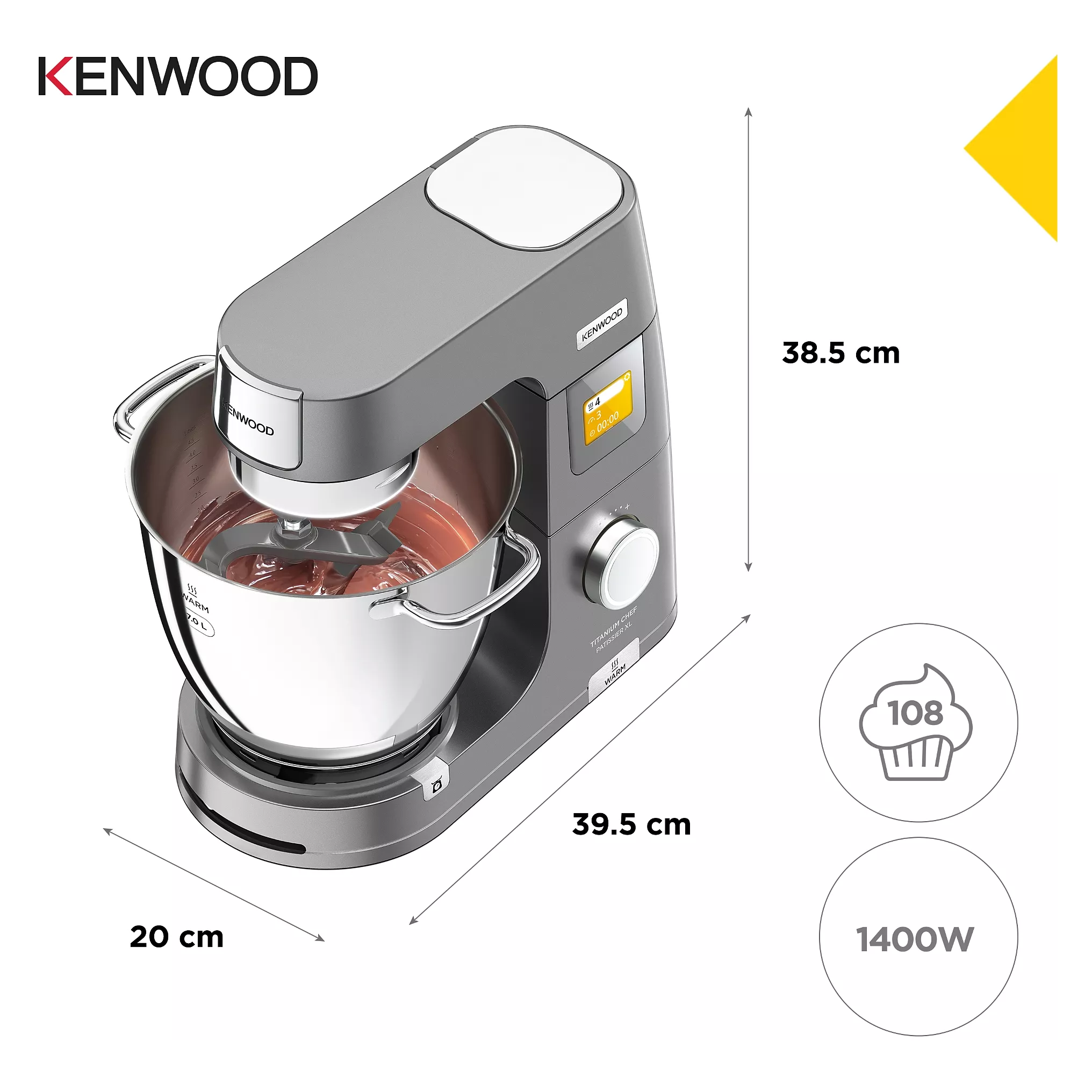 Robot pâtissier KENWOOD KWL90.009SI Titanium Chef Patissier XL – Image 3