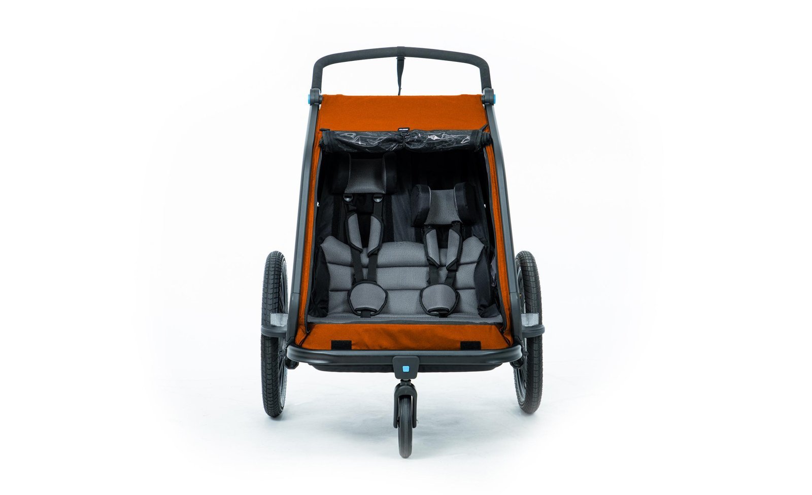 Remorque Vélo Enfants CUBE Double CMPT Kinder X Actionteam - grey´n´orange – Image 3