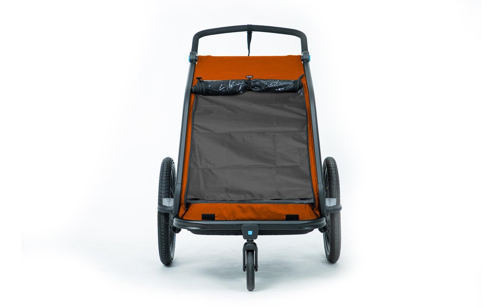Remorque Vélo Enfants CUBE Double CMPT Kinder X Actionteam - grey´n´orange – Image 2